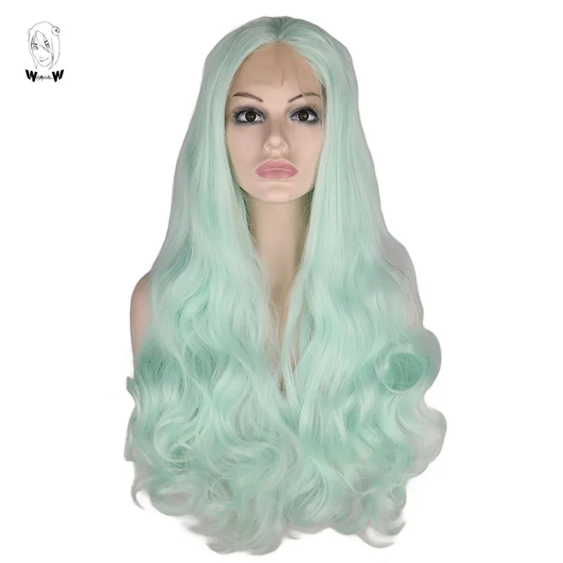 Чудесные W длинные волнистые парики на сетке спереди синтетический парик для