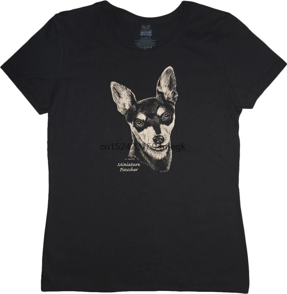 Женская миниатюрная футболка Pinscher женская топ с изображением собаки |