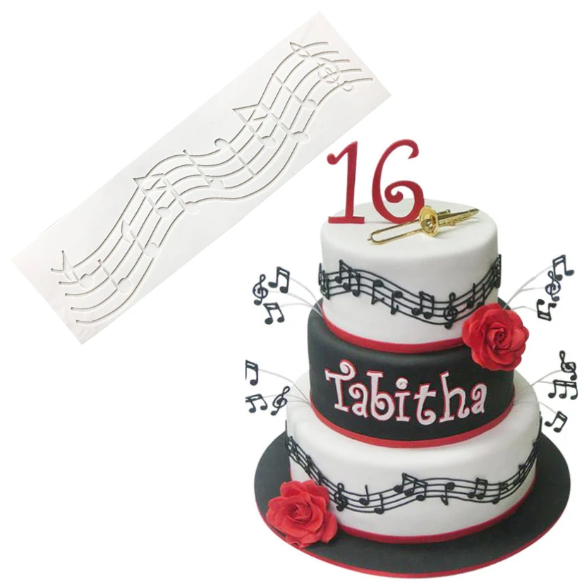 

Wholesale 10 pcs/lot Musical Note Lace Fondant Cake Decorating Tools,100% Food-Grade Silicone Baking Molds