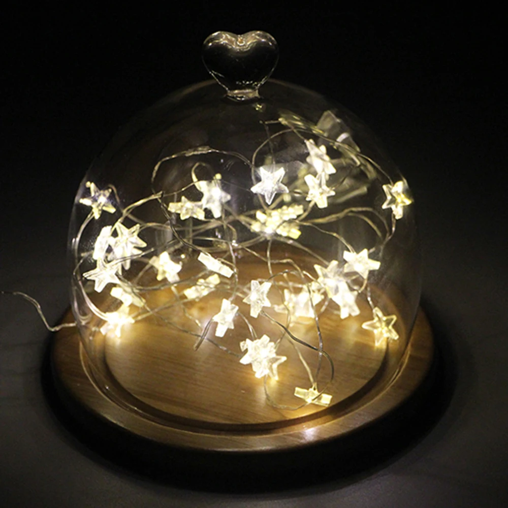 5 м/10 м led starry fairy светильник Рождественский светильник светодиодной батареей гирлянда на медной проволоке со звездами светильник для свадьбы/вечерние украшения