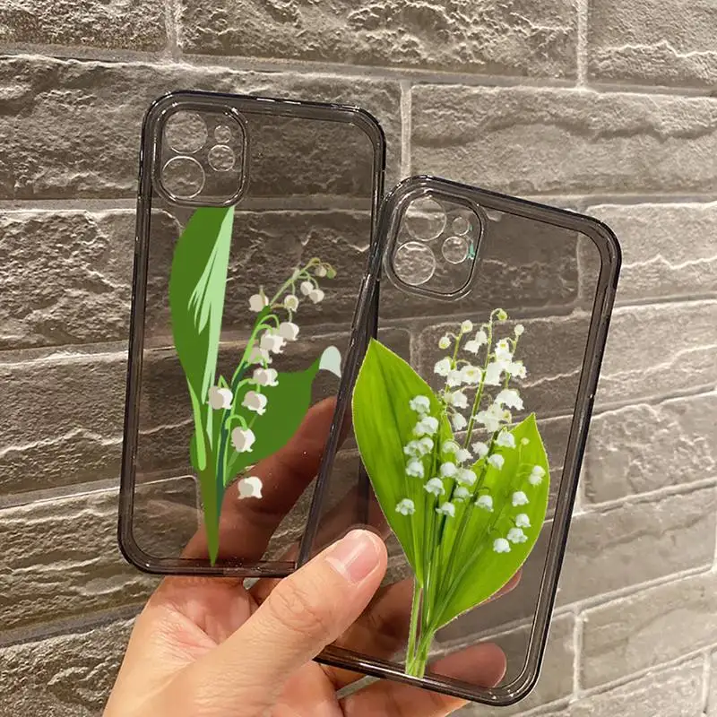 

Lily of the valley Phone Case Transparent for iPhone 7 8 11 12 se 2020 mini pro X XS XR MAX Plus