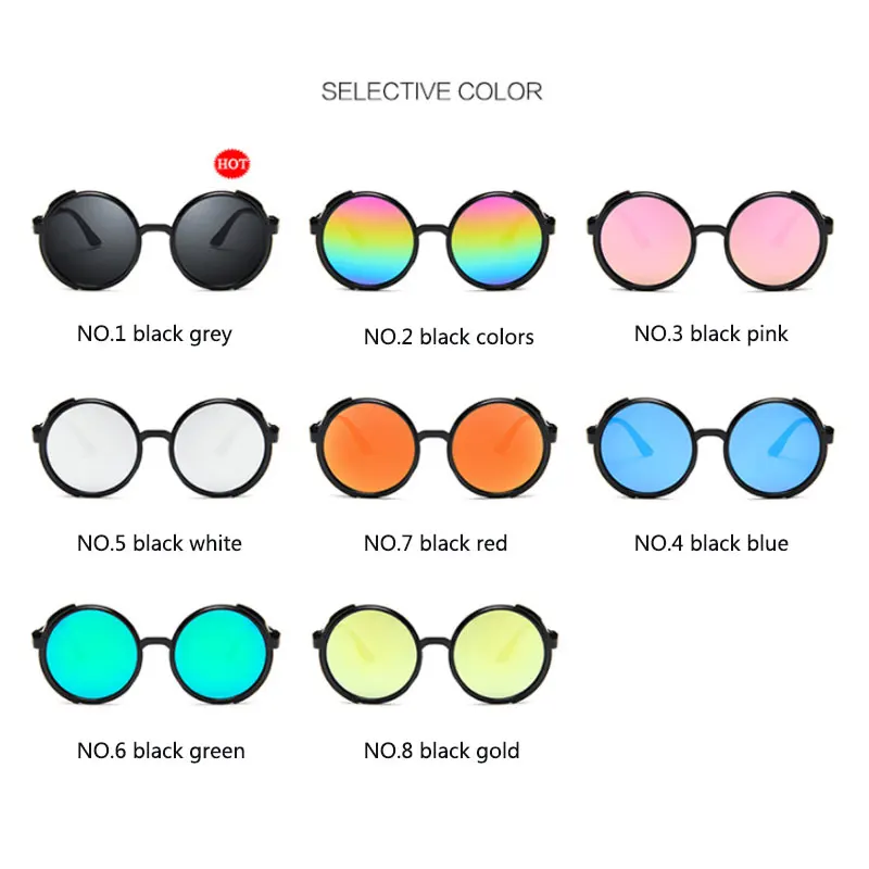 

Q Retro Glasses Gafas Mirror Shades Steam Punk Men Women Sunglasses Round Vintage UV400 Brand Designer