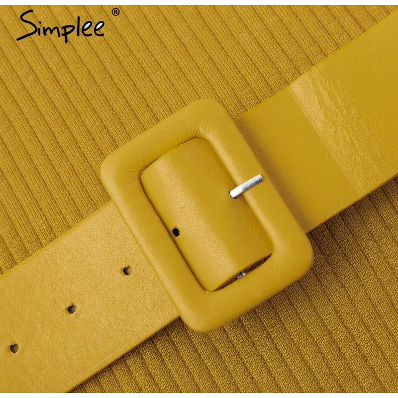 Осенне зимнее облегающее платье Simplee элегантное длинное трикотажное с разрезом