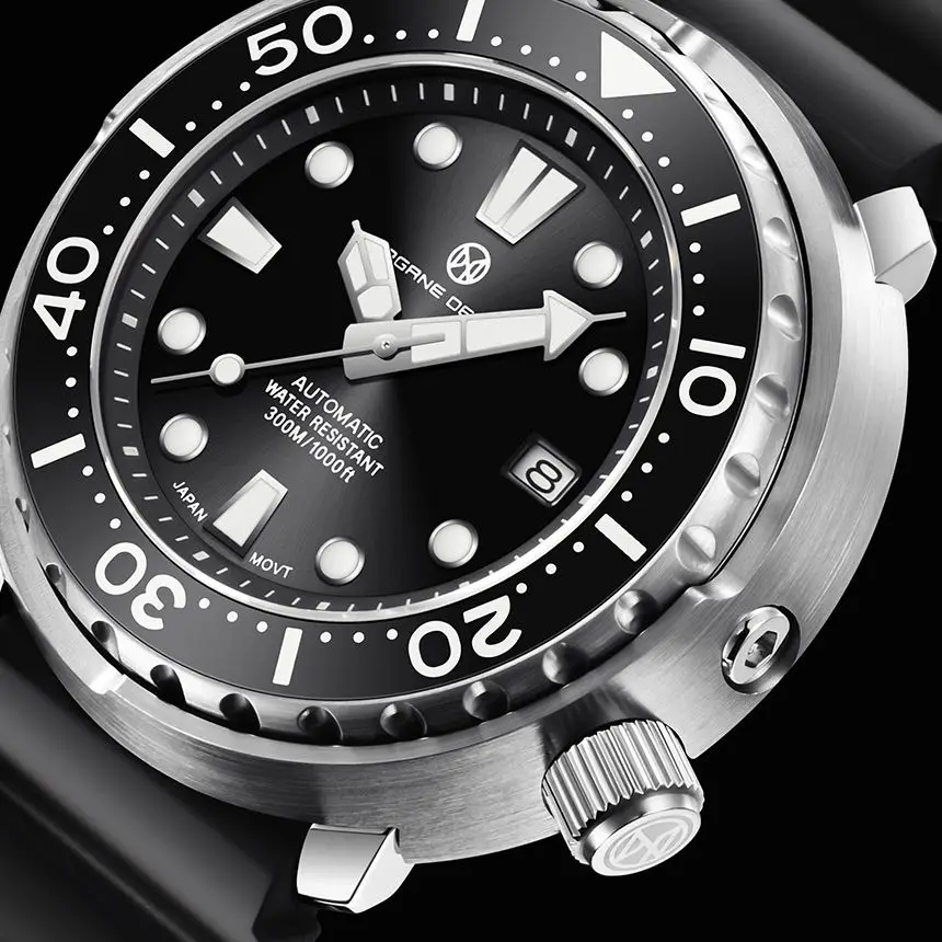 

New 45mm Stainless Steel Large Dial Mechanical Wristwatch 300m Waterproof Automatic Sapphire Glass Watch fro Men