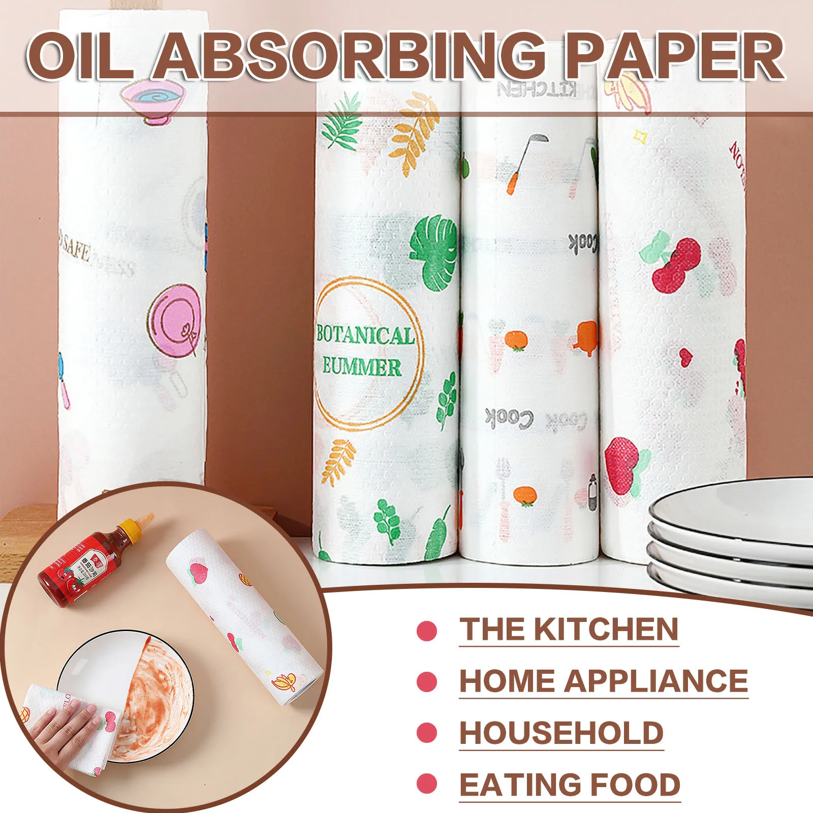 50 шт/рулон Новый одноразовый экологически чистые тряпки для очистки губки