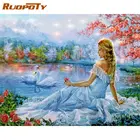 RUOPOTY 5D алмазная живопись, вышивка крестиком, женщина, полностью квадратная Алмазная вышивка, украшение для дома, распродажа, морской пейзаж, сделай сам, подарок