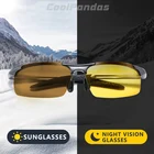 Мужские солнцезащитные очки с ночным видением, алюминиево-магниевые фотохромные поляризационные очки для вождения, 2021