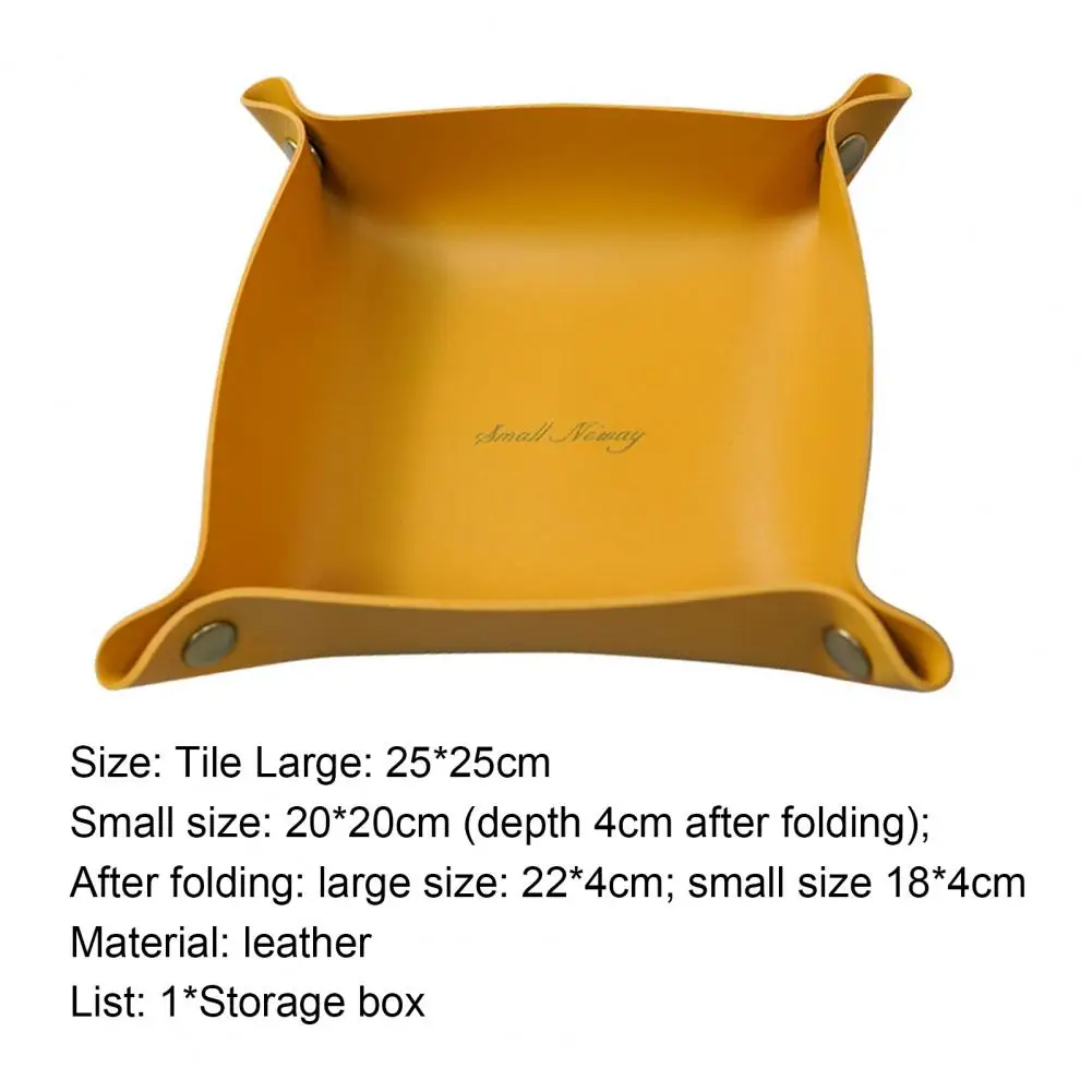 

Desktop Storage Tray Lightweight Decorative Desktop Storage Tray Key Plate Home Decoration Leather Folding Storage Box Wholesale