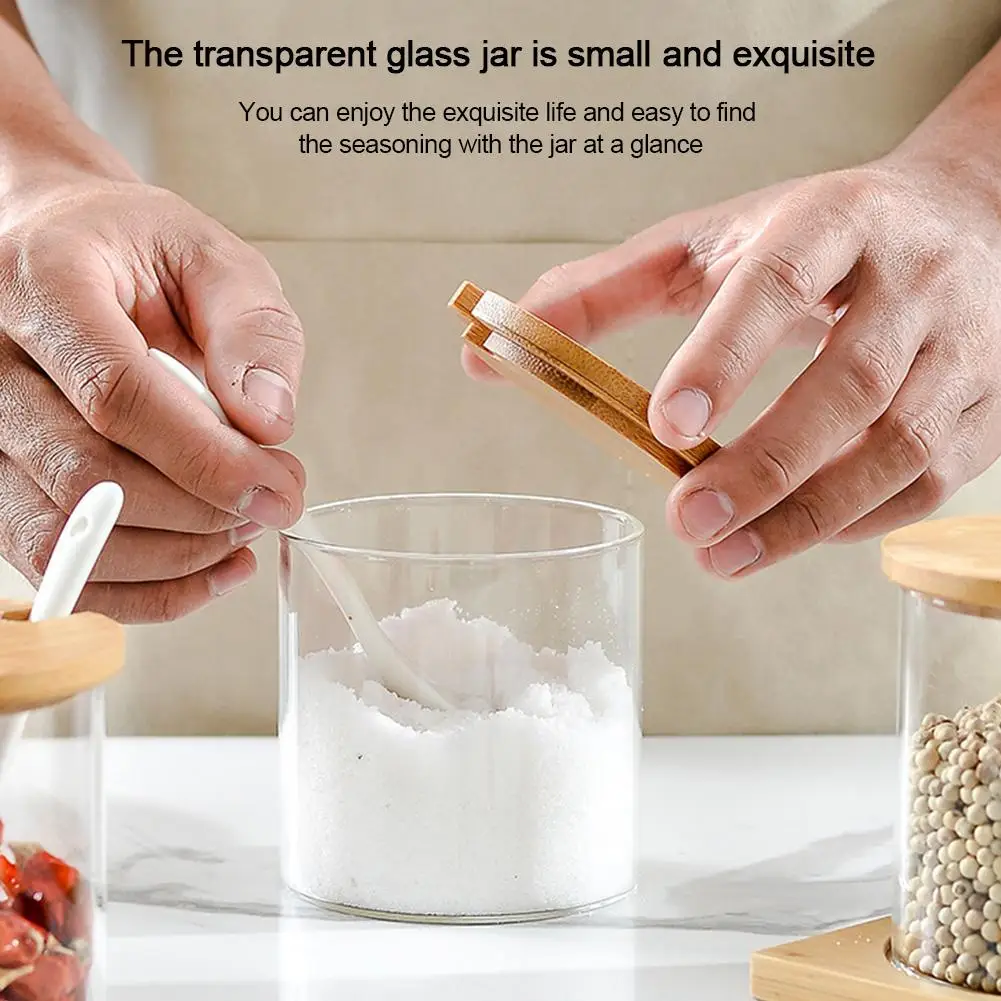 3 шт./компл. прозрачный Стекло специи стеллажи для выставки товаров маленькая