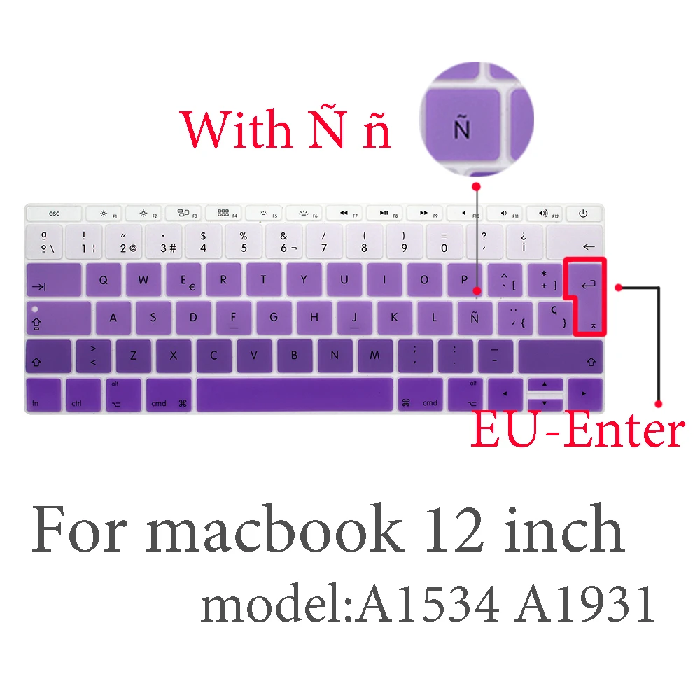 Испанская Защитная пленка для клавиатуры для Mac Book pro 13 A2159 pro13 retina air A1466 A1708A1989A1932 EU-key силиконовая крышка клавиатуры