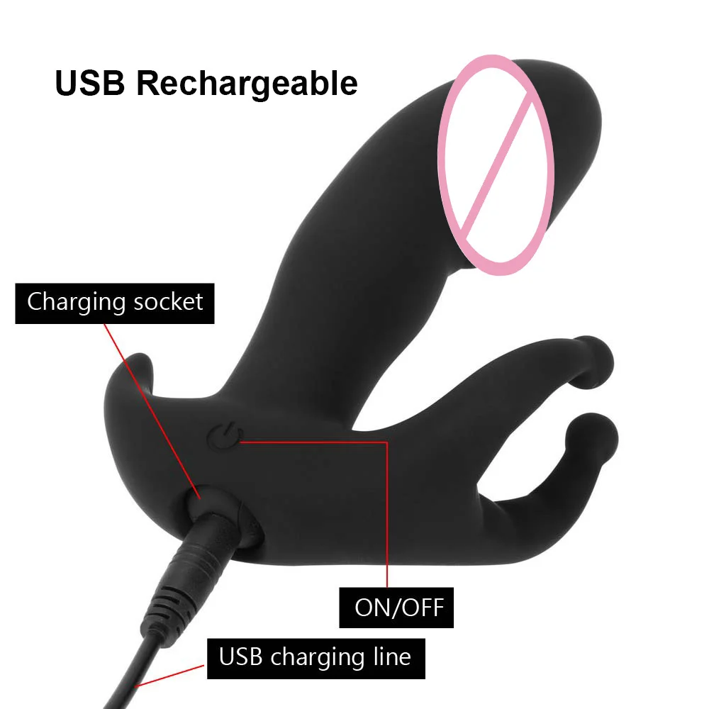 Ватина Вибратор Анальная пробка USB зарядка G точка климакс массажер простаты