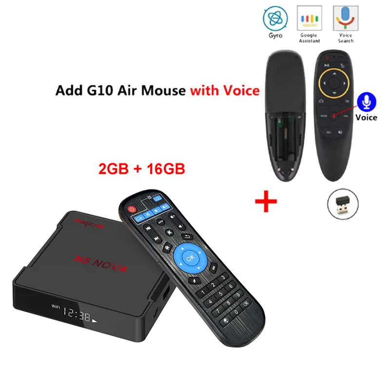 Magicsee N5 NOVA 4 Гб 64 Гб RK3318 четырехъядерный Android 9,0 Tv Box 2,4G 5G Wifi BT4.0 смарт-приставка 4K H.264 N5 MAX медиаплеер - Цвет: 2GB16GB add g10s