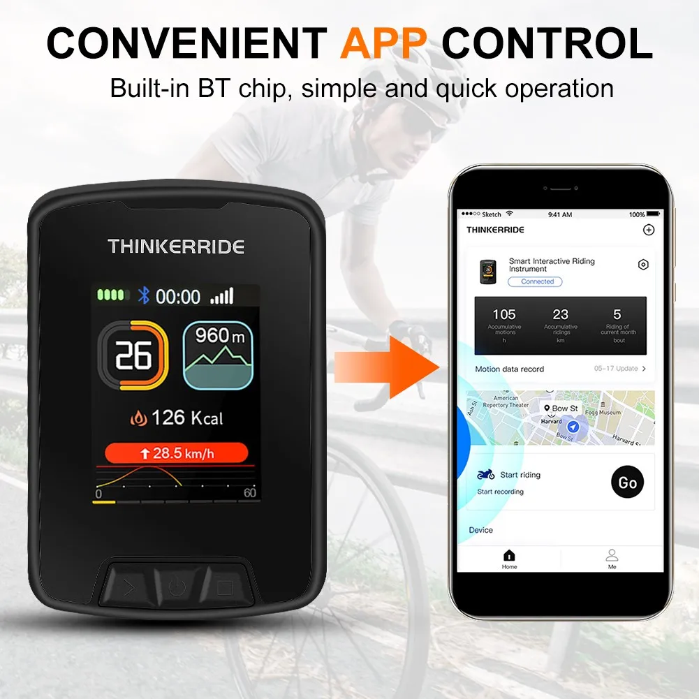 2 4 дюймовый велосипедный Gps-циклокомпьютер с Garmin Bluetooth Спидометр секундомер