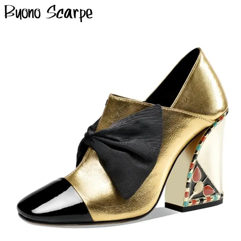 

Женские туфли-лодочки на высоком каблуке, с бантом-бабочкой