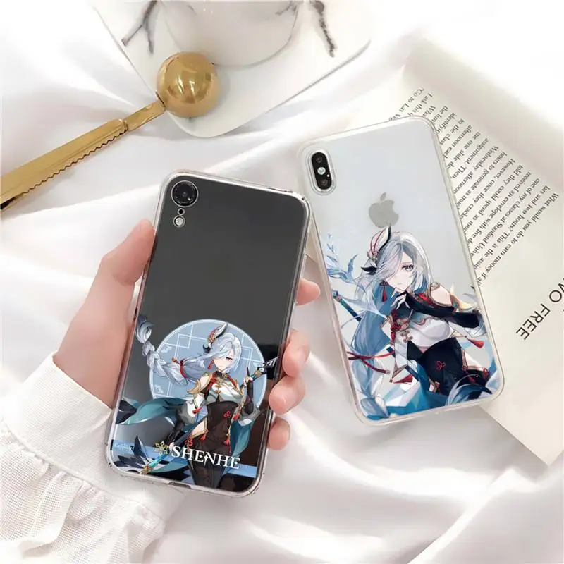 

Yinuoda New Genshin Impact Anime Shenhe Kinomo Phone Case for iPhone 11 12 13 mini pro XS MAX 8 7 6 6S Plus X 5S SE 2020 XR