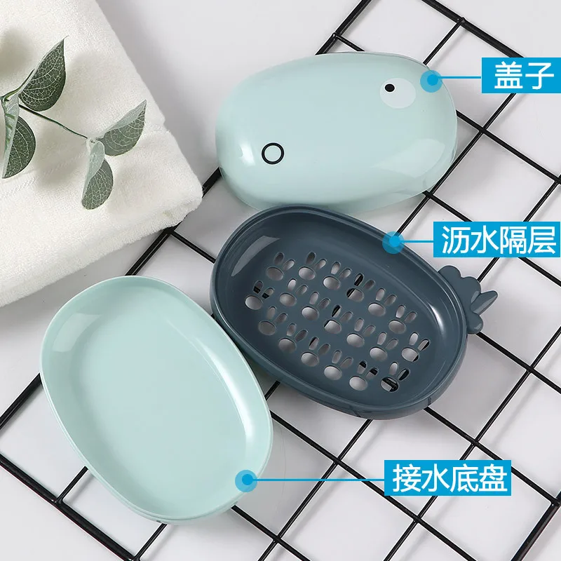 Мультяшная Водонепроницаемая Коробка для мыла с крышкой портативный дорожный