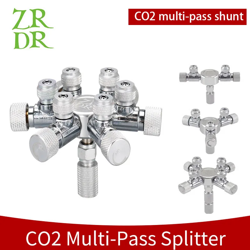 ZRDR многоходовой распределитель CO2 для аквариума из нержавеющей стали, игольчатый распределитель, обратный клапан, счетчик пузырьков для соленоида
