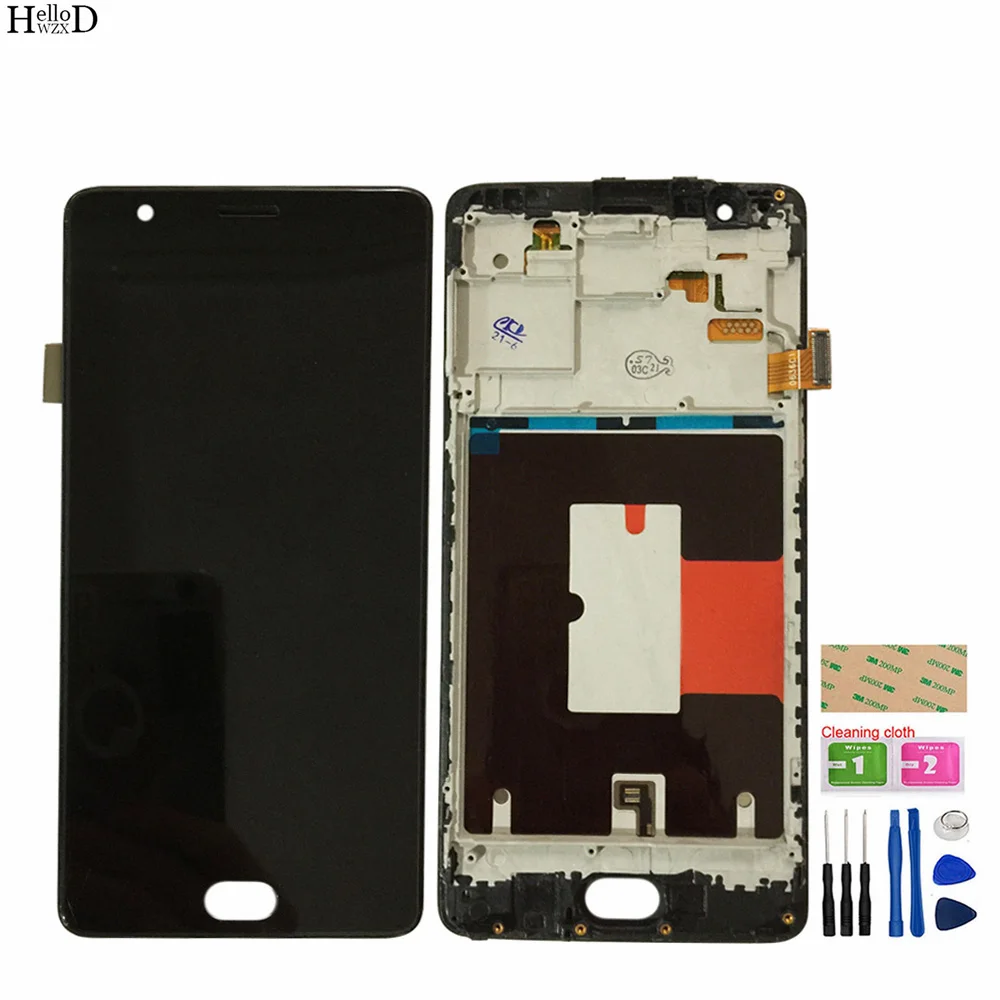 

Tested LCD Screen For One Plus 3 3T A3000 A3003 A3010 LCD Display Touch Screen Digitizer Assembly For Oneplus 3 LCD With Frame