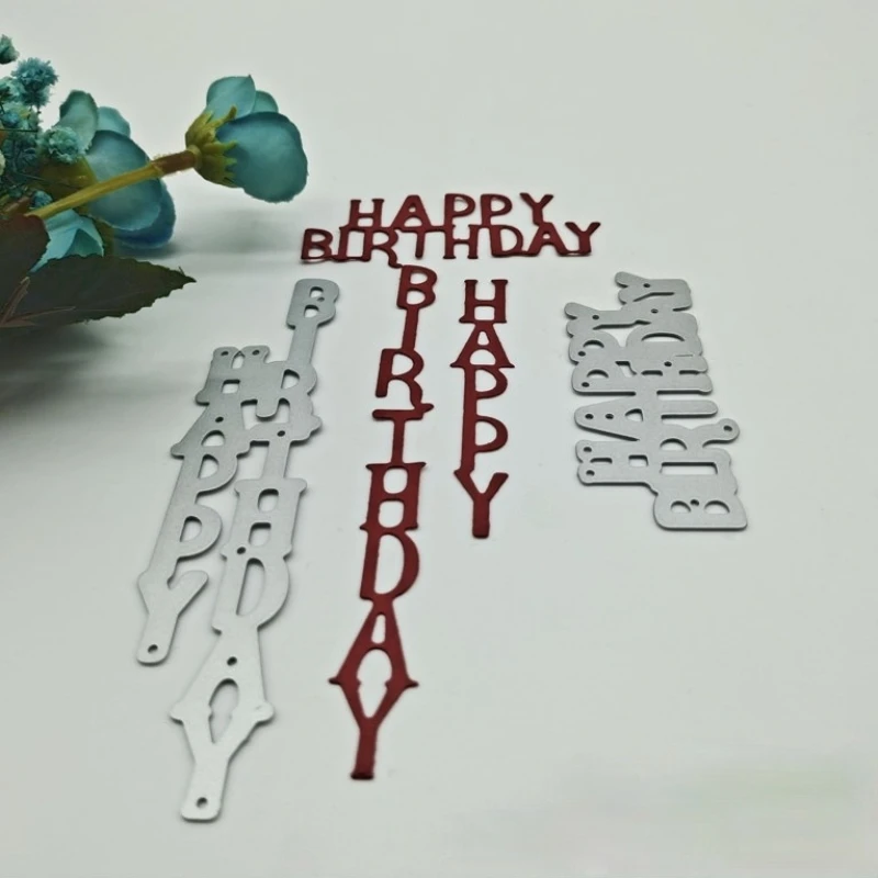 

Металлические штампы с надписью "Happy Birthday", штампы, инструменты ручной работы для рукоделия, режущие штампы для украшения поделок, новинка 2021