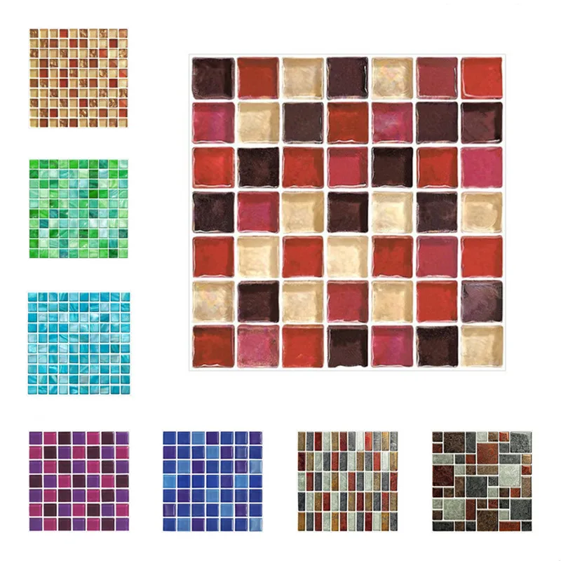 20 шт. наклейки для мозаичной плитки настенные водостойкие обои ванной с