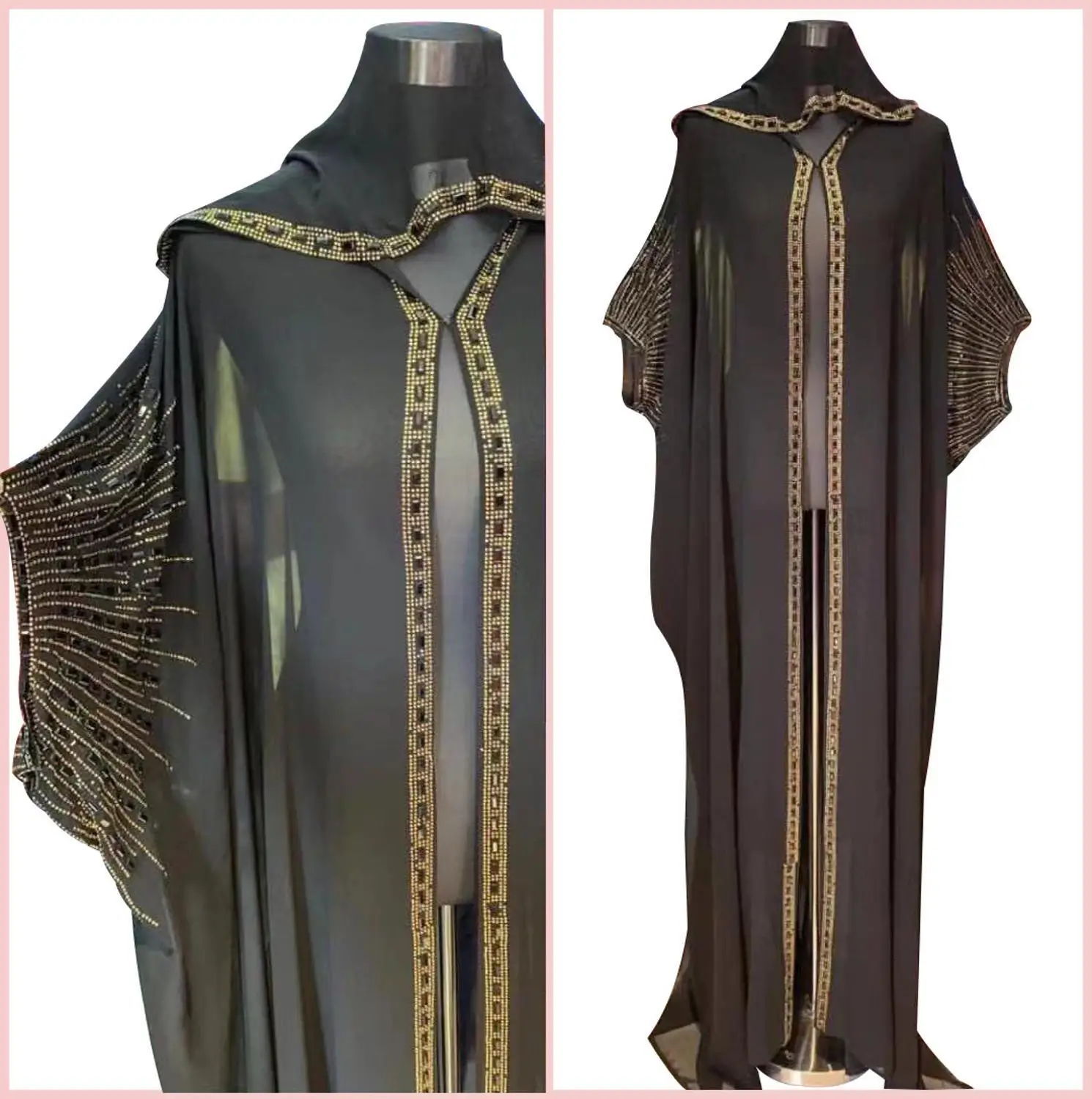 Платье Дашики с бисером в африканском стиле шифоновое платье рукавами летучая