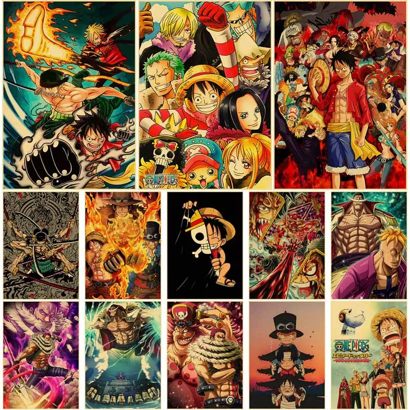 

Classic Action Anime Posters Wall Stickers Retro Kraft Paper Comic Poster Bar Cafe Wall Art Decor Home Room Decoration Painting