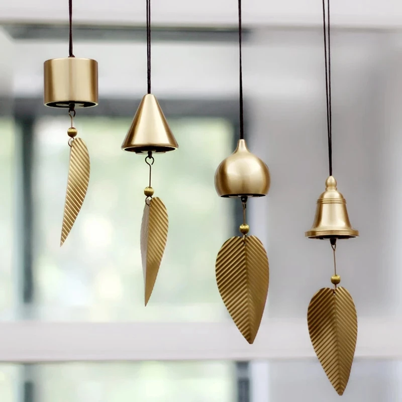 

ABZS Pure Copper Wind Chimes Ornaments Exquisite Japanese Style Creative Home Balcony Bedroom Wind Chimes Car Pendants