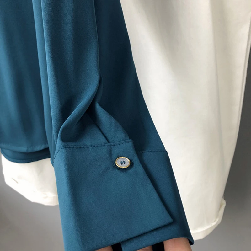 Осень зима 2020 женская блузка Trytree повседневная однобортная однотонная модная