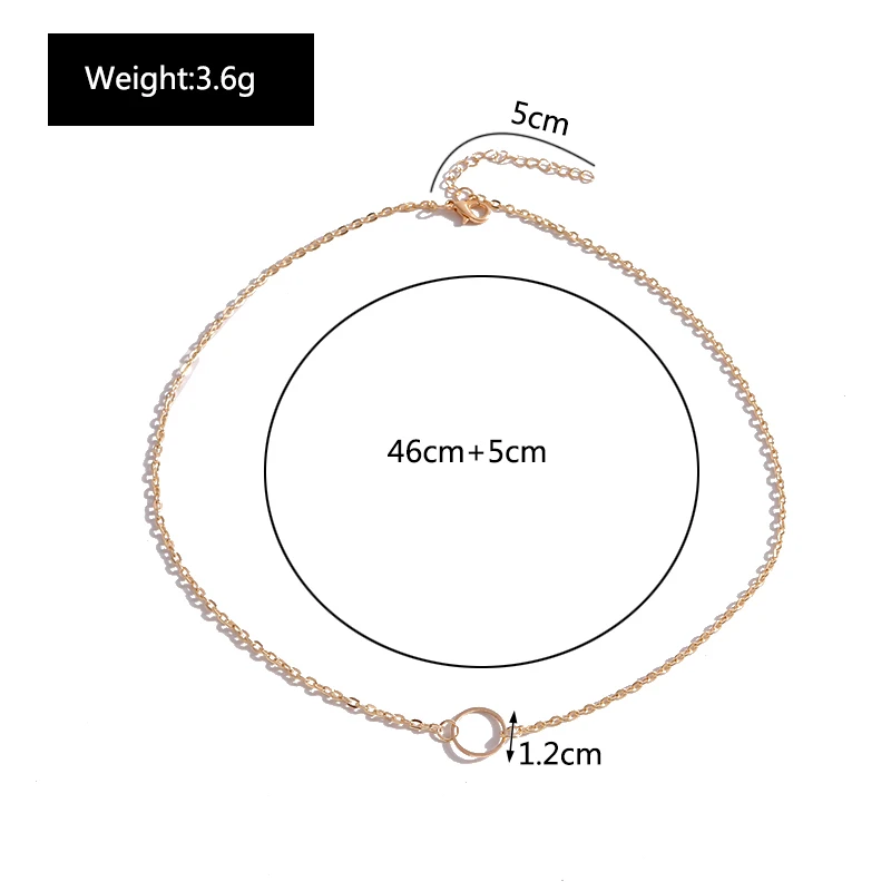 

Simple Style Circle Pendants Necklaces for Women Girl Alloy Gold Color Round Chain Necklaces Charms Collier Party Gifts Jewelry