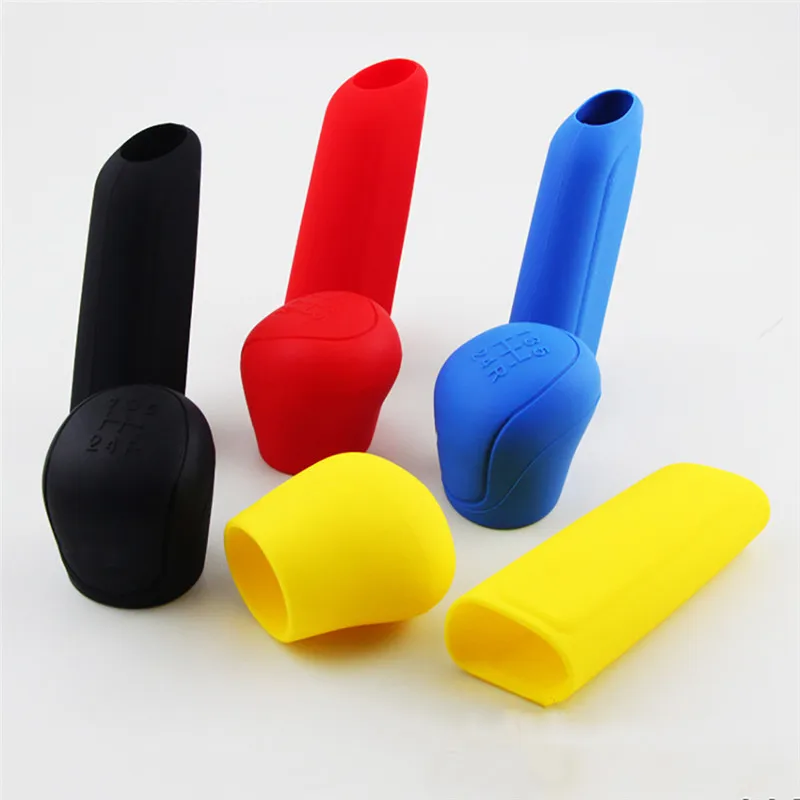 2Pcs Universal Manual Gear Shift Collars Car Silicone Head Knob Cover Handbrake Grip Hand Brake Covers Cas#257475 | Автомобили и
