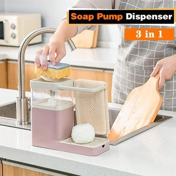 Диспенсер для мыла вешалка кухонных полотенец держатель губки ванной 3 в 1 ручная
