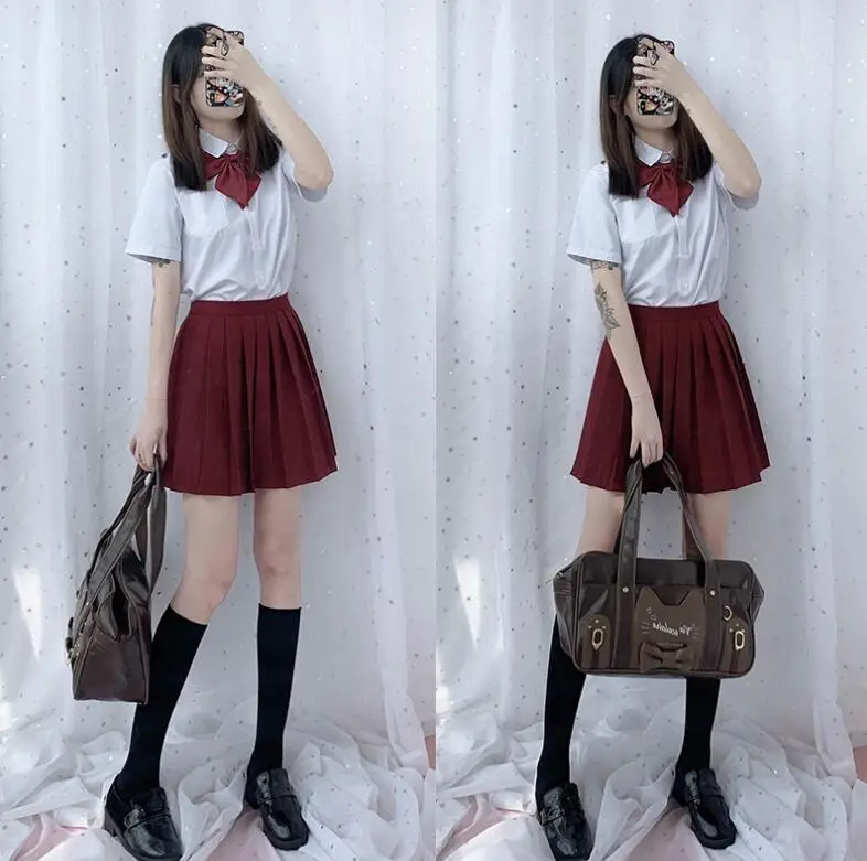 Темно-красные юбки школьная форма костюм Jk Girl Лолита клетчатая юбка сетчатая