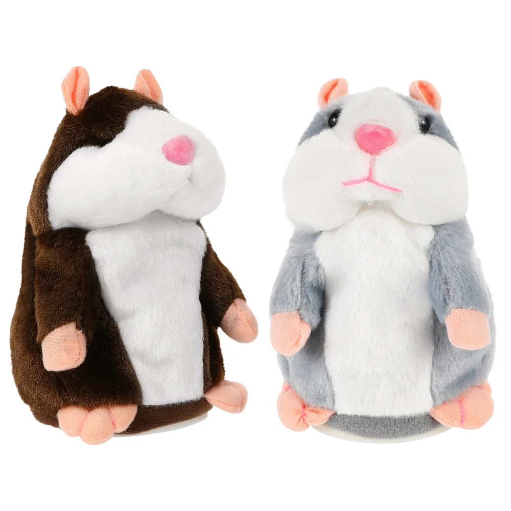 

TOYANDONA 2 pcs Talking Hamster Plush Repeat What You Say Funny Kids Talking Stuffed Toys Record Plush Interactive Toys