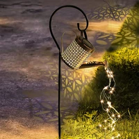 watering can with lights outdoor solar lantern lights hanging waterproof solar star shower garden yard art lights with bracket