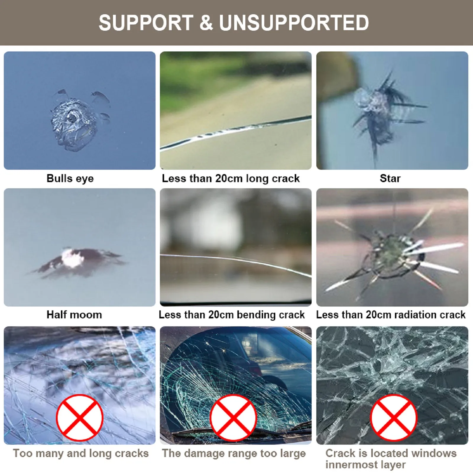 Жидкость для ремонта автомобильных стекол набор инструментов и трещин 5 мл #40 -