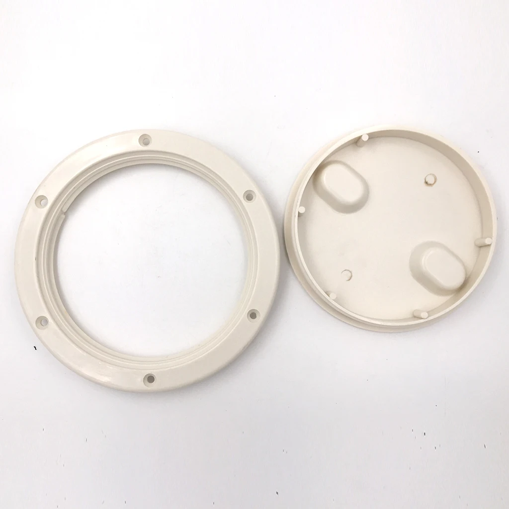 

White Marine/Boat Replacement ABS Plastic Round Deck Access Plate 6"