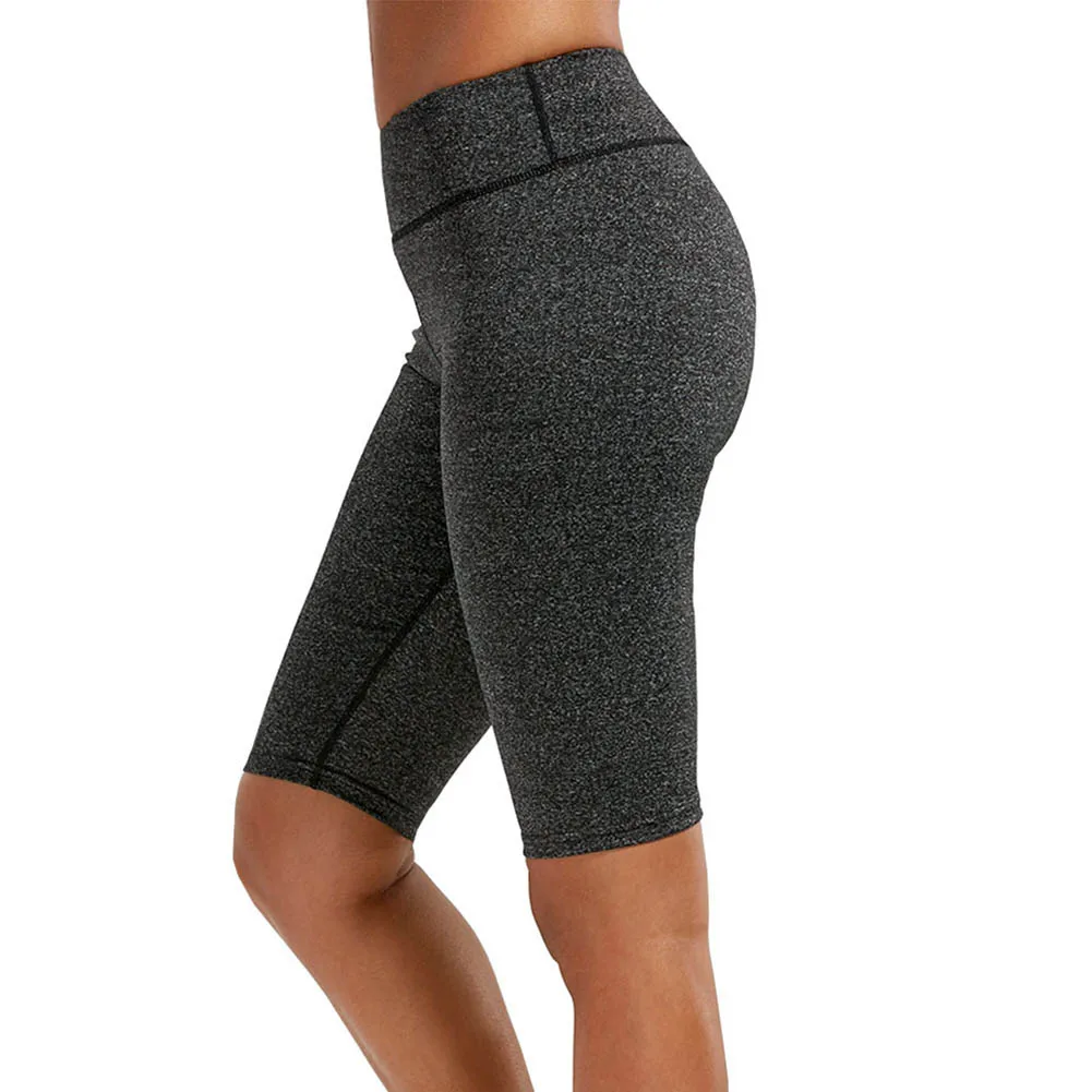 Женские одноцветные быстросохнущие штаны с высокой талией и спортивные шорты