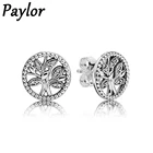 Paylor 2020 Ретро полые в форме дерева мира серьги-гвоздики ювелирные изделия серебряного цвета Дерево жизни, серьги для женщин свадебный подарок