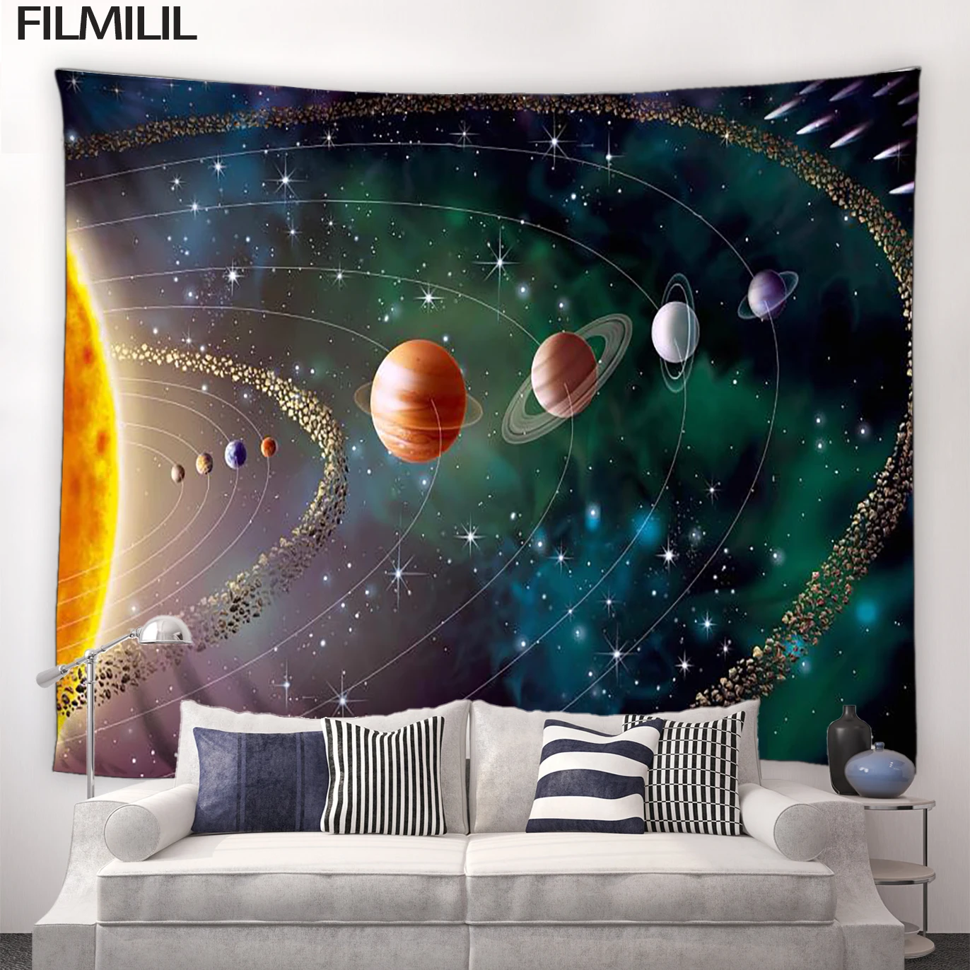 

Planets Tapestry Outer Space Galaxy Universe Printed Tapestries Wall Hanging Mural for Bedroom Living Room Dorm Home Decoration