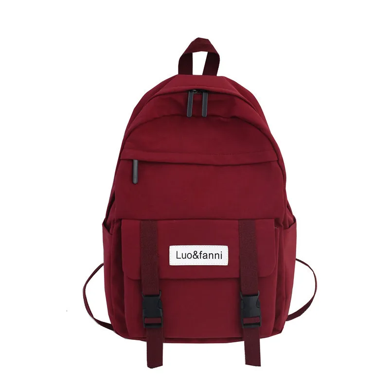 

Female School Bag For Teenage Girls 2020 Nylon Solid Buckle Backpack Women Mochilas Sac A Dos Ladie Laptop Rucksack Men Bag Pack