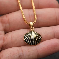 scallop shell necklace for women girls dainty gold color ketting necklaces pendents bff jewelry long statement collares mujer