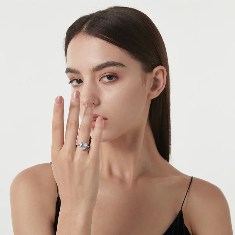 MDEAN модное женское обручальное кольцо дизайн сердца AAA Цирконий кубический милый