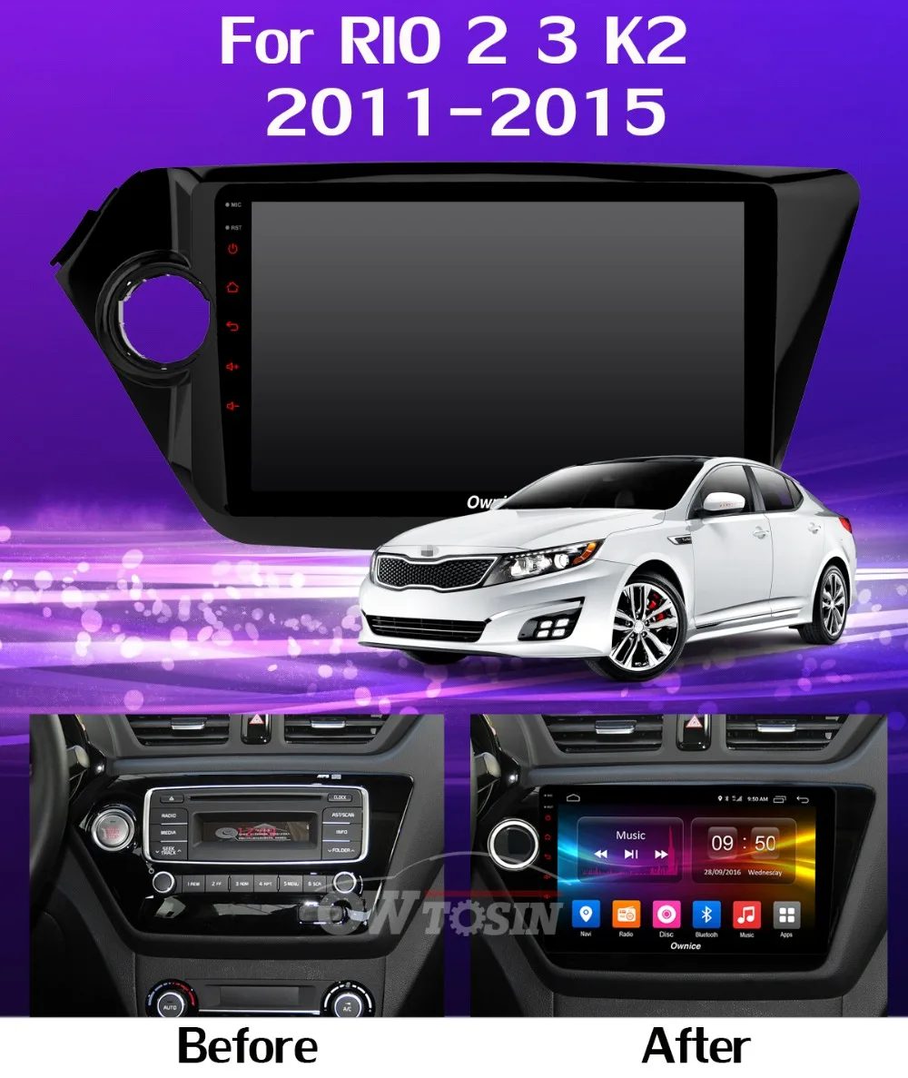 360 ° панорамный Android 9,0 8Core 4G+ 64G Автомобильный мультимедийный плеер для KIA RIO 2 3 K2 2012- седан gps компактное минирадио SPDIF CarPlay