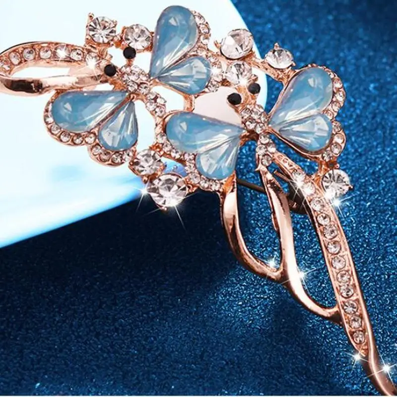 Стразы Винтажная брошь в виде насекомого с кристаллами булавка женские модные
