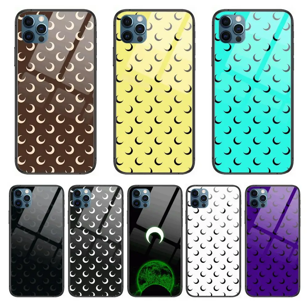 

Tide brand moon style Style Phone Case cover For iphone 12 pro max 11 8 7 6 s XR PLUS X XS SE 2020 mini black cell shell