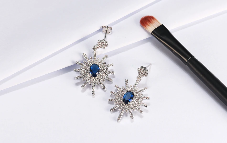 ORSA JEWELS, роскошное модное женское ожерелье, s& Кулоны, зазубренная Установка AAA, голубой кубический циркон, Очаровательное ожерелье, вечерние ювелирные изделия ON146 - Окраска металла: OE185