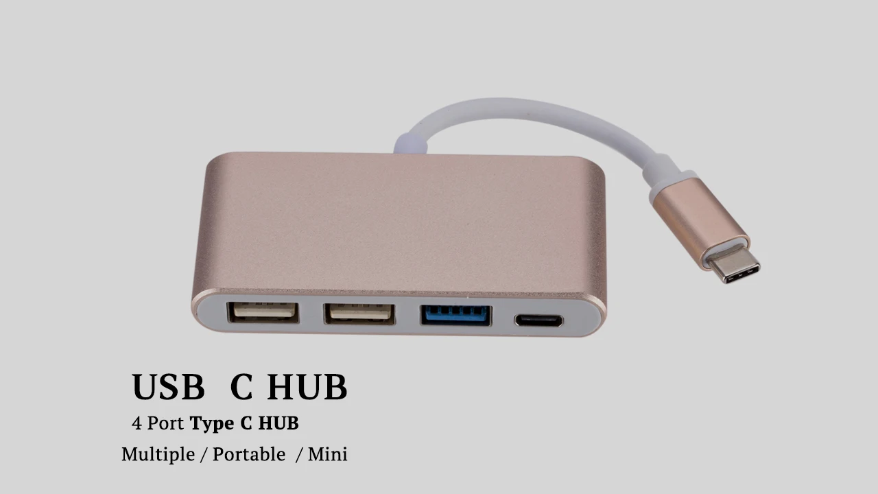 USB C концентратор адаптер для MacBook Pro 13 type C к USB 3,0 2,0 PD док-станция для MacBook Air 13 адаптер 4 порта usb-хаб type C конвертер