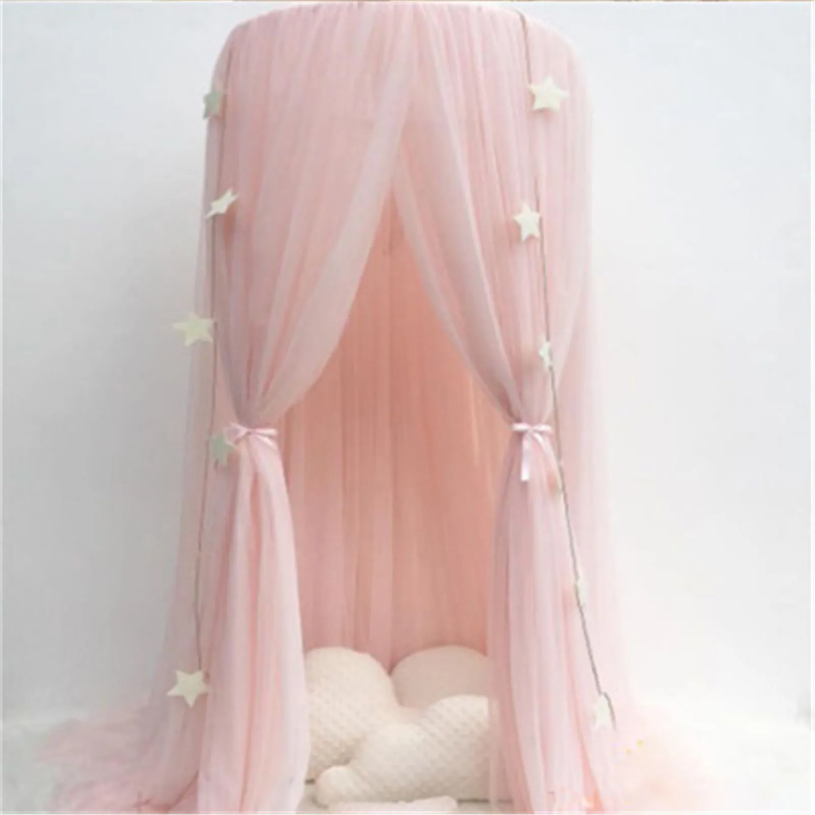 

Warooms Children Mosquito Net Bed Canopy Yarn Play Tent Round Lace Dome Netting Curtains For Baby Boys And Girls Games House