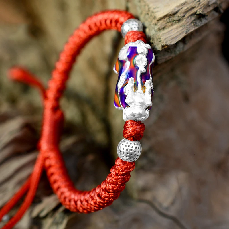 Мужские и женские браслеты BOEYCJR из серебра 999 пробы с цветными изменениями
