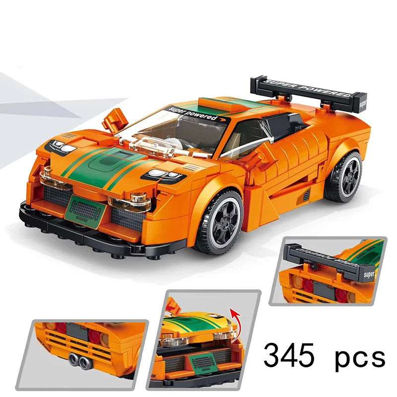 

City Racing Car Racer Building Blocks Speed Champion Sports Car Creator Moc Brick Kits Educational Toys For Children